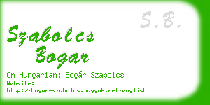 szabolcs bogar business card